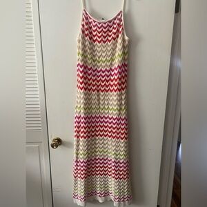 Rachel Zoe Cotton Knit Chevron Maxi Dress
